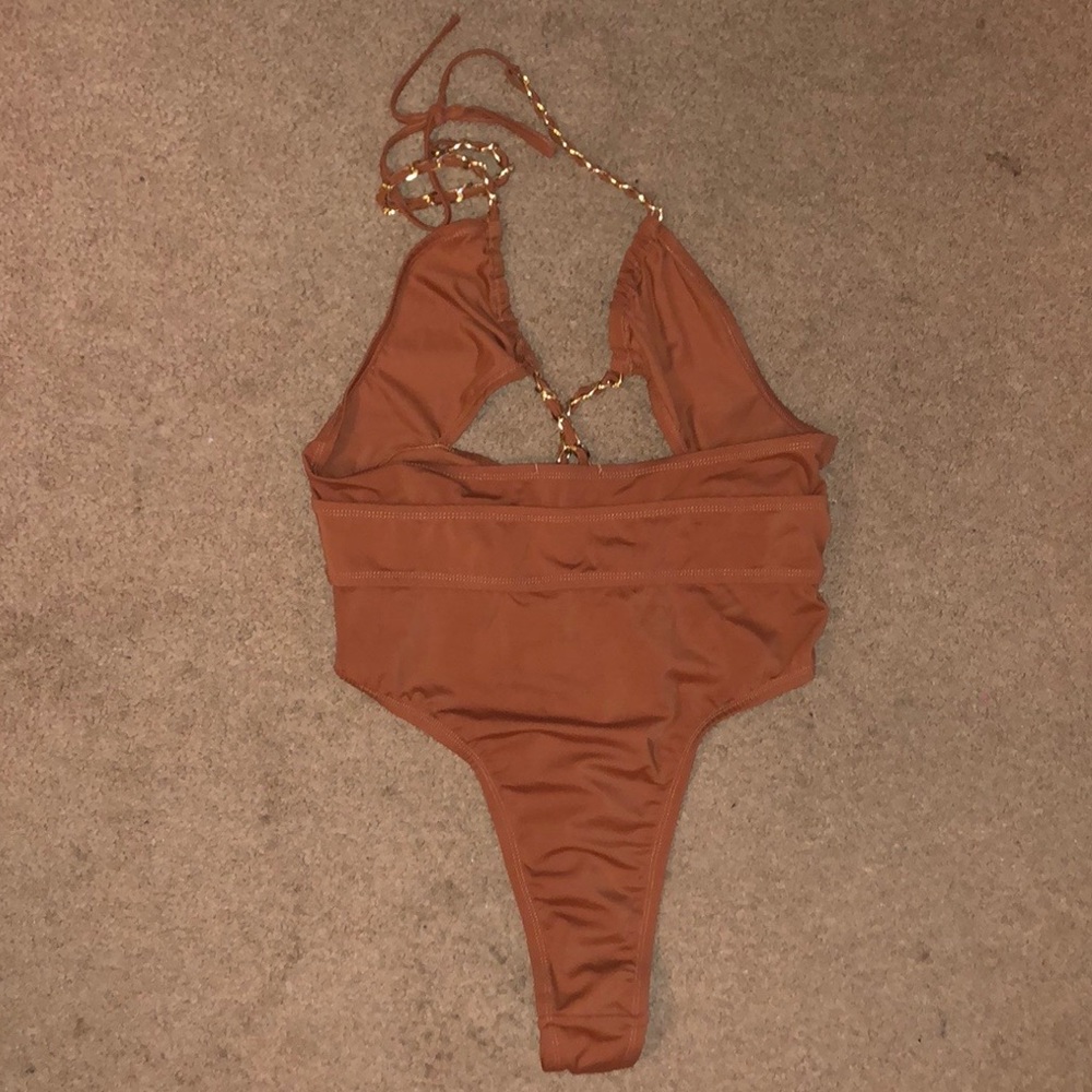 Stop Playing Halter Bodysuit - Rust - image 4